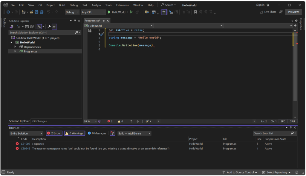 Microsoft Visual Studio At First Glance - Tutorial