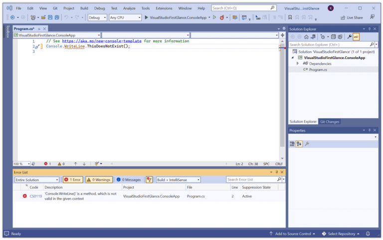 Tutorial: Microsoft Visual Studio for beginners