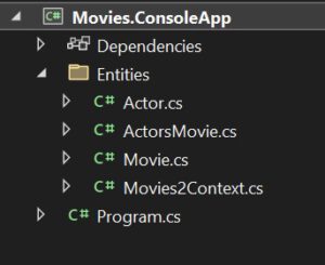 After scaffolding the database - Mastering Entity Framework database first in C# - Kens Learning Curve