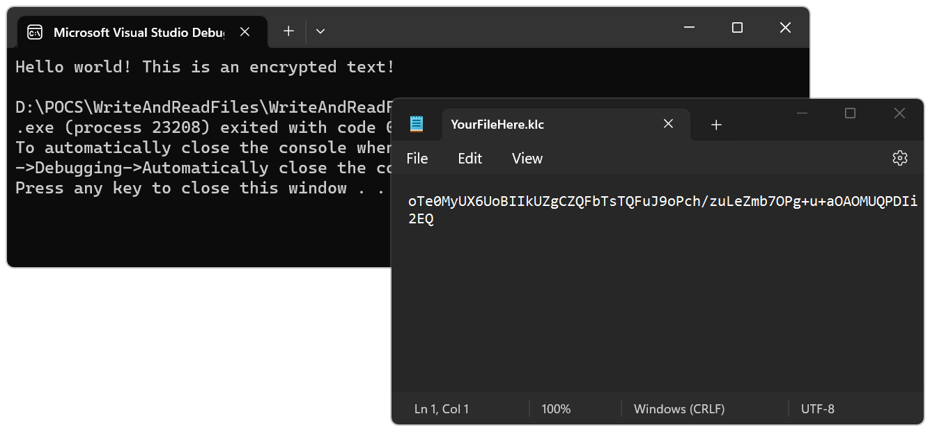 Encrypte and decrypted - How To Write To A File In C# - Kens Learning Curve