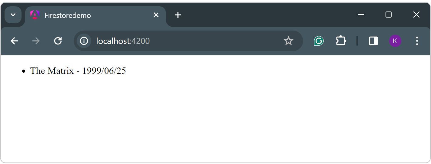 Data retrieved with date from Firestore - Using Cloud Firestore With Angular TypeScript - A Beginner Guide - Kens Learning Curve