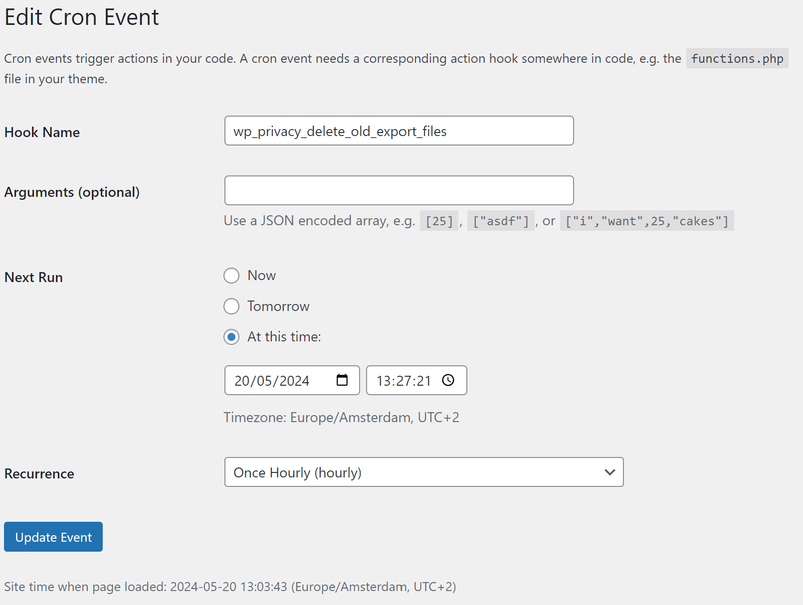 WP Crontrol Edit Cron Events - WordPress Cron Schedule Events Made Easy - Kens Learning Curve
