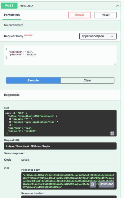 response after valid login - securing a minimal api - kens learning curve